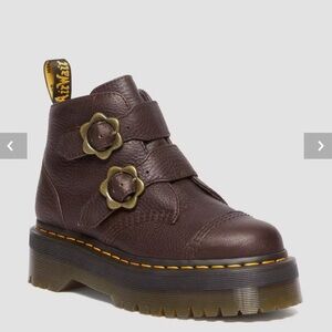 DEVON FLOWER BUCKLE GRIZZLY LEATHER PLATFORM BOOTS